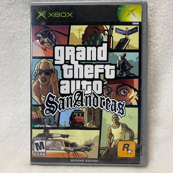 Grand Theft Auto: San Andreas (Second Edition)(Microsoft Xbox,2005) CIB <anual - Picture 1 of 4